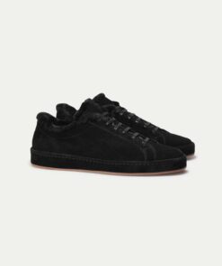Black Suede Voyager Sneaker with Shearling interior