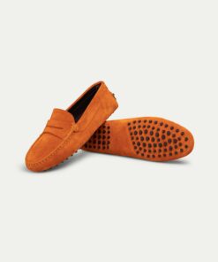 Orange Suede Penny Driving Shoes
