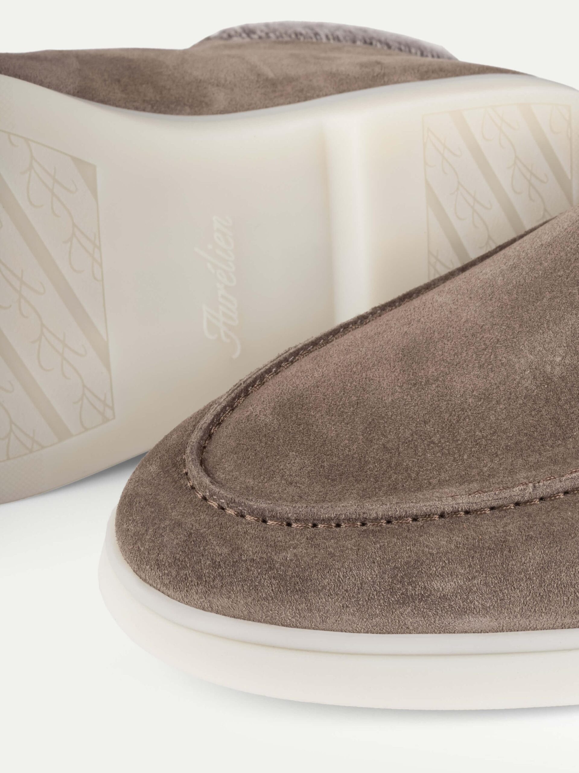 Ash Grey Suede Desert Boots with Cashwool Trim - Image 2